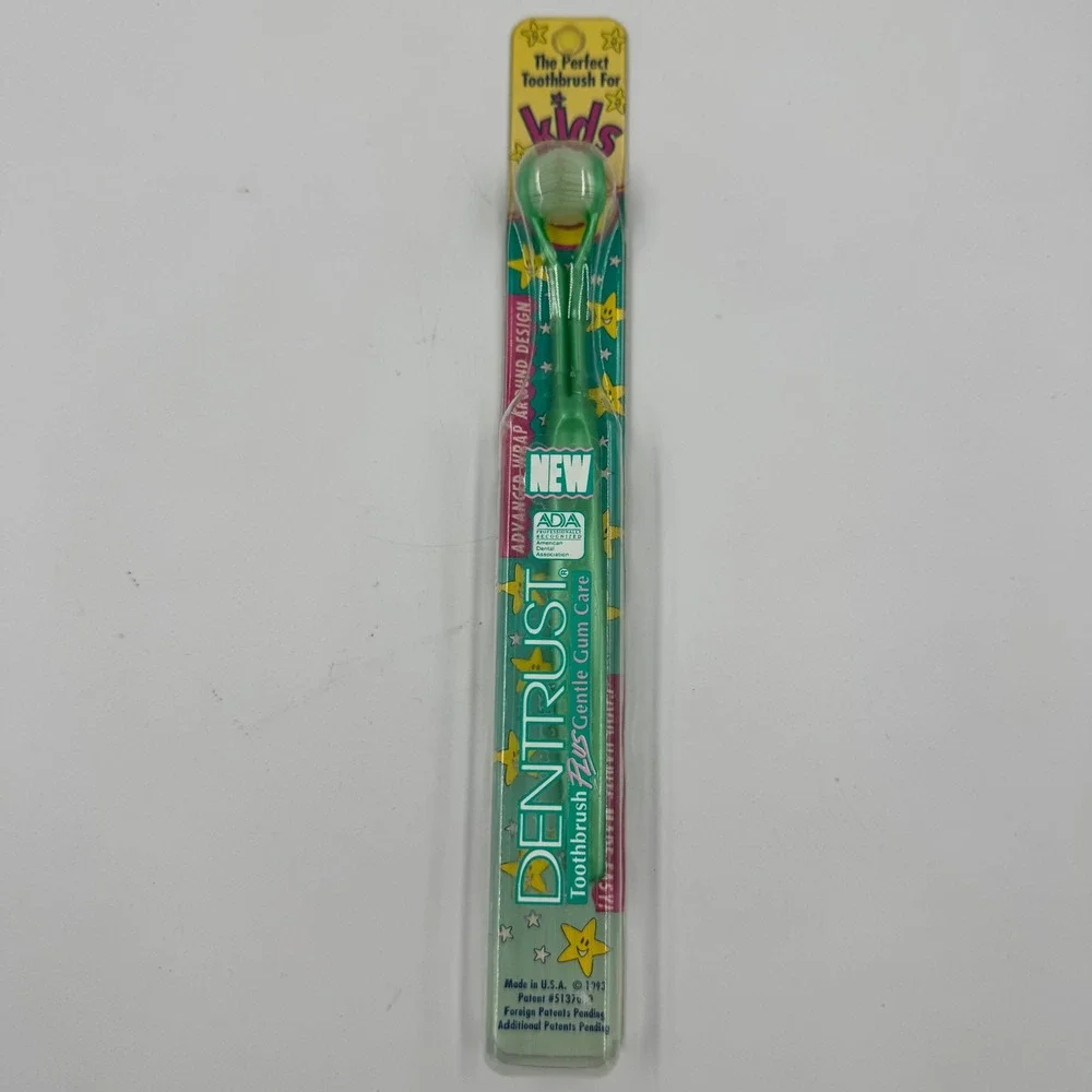 DenTrust‎ Kids Toothbrush Plus Green Vintage 1993 Wrap Around Design
